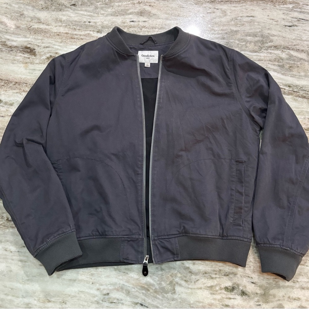 Goodfellow & Co Gray Bomber Jacket with Ribbed Cuffs